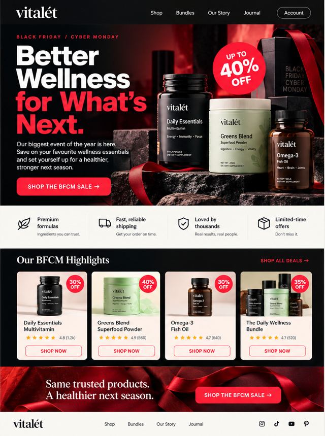 Vitalét: Black Friday email